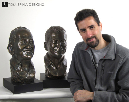 Life sized bronze bust sculpture from photos