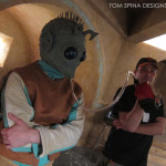 custom sculpted star wars alien latex rubber mask and costume Rodian
