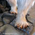Lifesized white werewolf statue claws and feet