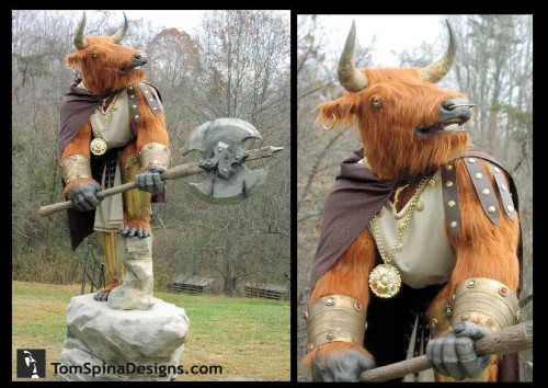 Minotaur statue lifesized foam sculpted creature character