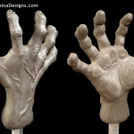 lifesized werewolf rubber hand sculptor