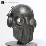 alien helmet, faux metal made of resin for rental