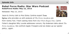 Star Wars film podcast interviews