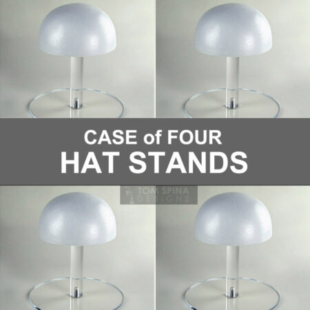 foam head topper hat stands in case of four
