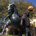 lifesized headless horseman and horse statue