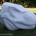 Scaled T-Rex Head Prop Bust in white foam