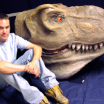 Dinosaur head sculpture for theme park or trade show