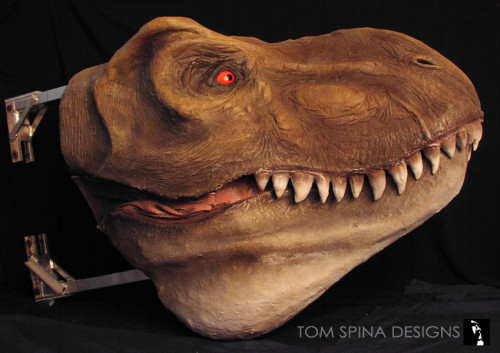 Dinosaur head sculpture for theme park or trade show