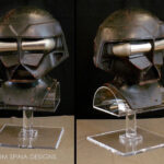 Custom movie prop mask acrylic helmet stand for STAR from the Black Hole