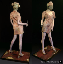 Custom mannequin display for Silent Hill dark nurse costume