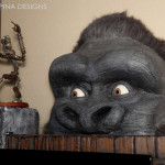 king kong puppet with giant foam statue head
