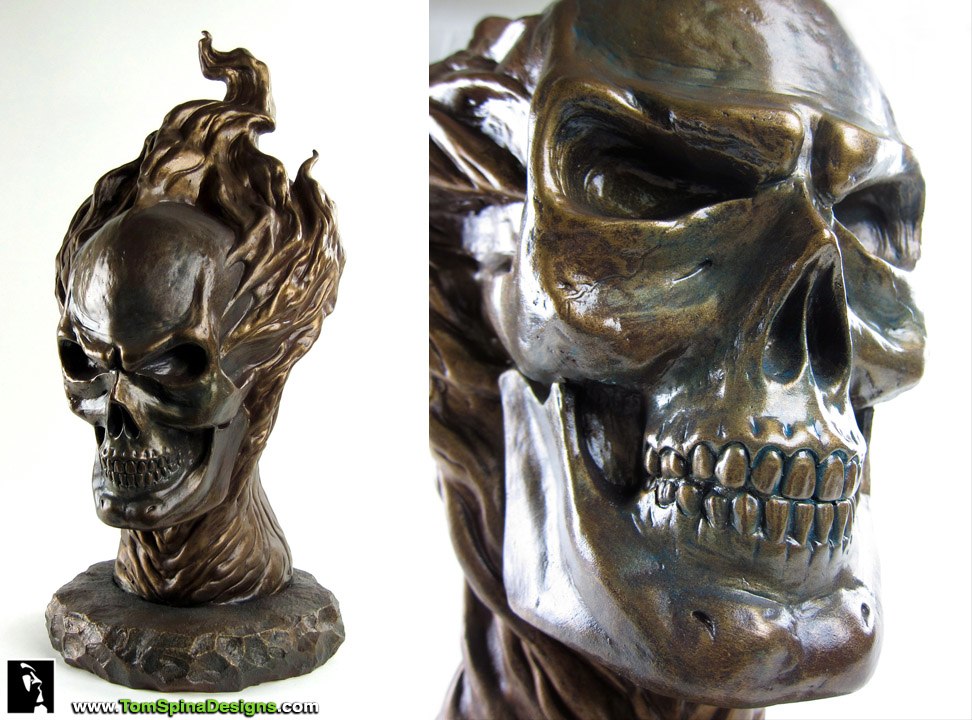 resin life-sized bust with realistic bronze finish