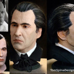 Christopher Lee sculpture in latex and foam like a wax figure bust