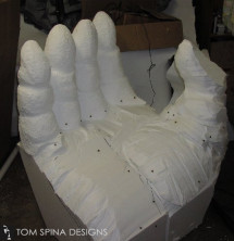 1976 King Kong Hand Chair made from carved foam