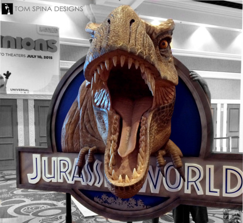 Jurassic World dinosaur foam tyrannosaurus rex photo op exhibit prop