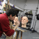wax statue style mannequin head painting