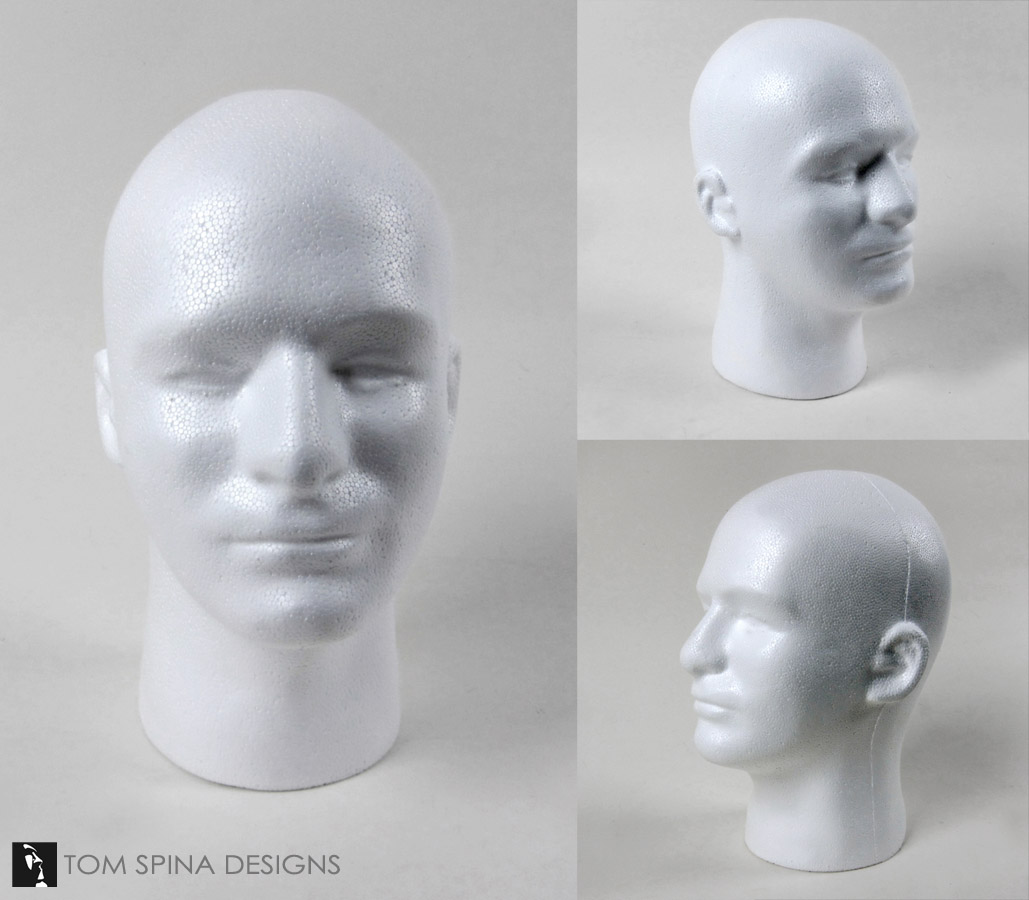 Styrofoam Male Head - Las Vegas Mannequins