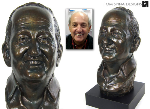 Life sized bronze bust sculpture from photos