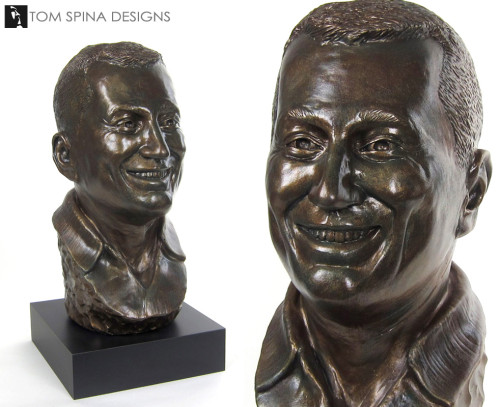 Life sized bronze bust sculpture from photos