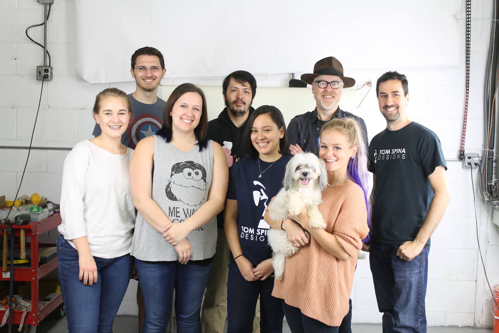 Adam Savage with Tom Spina and crew