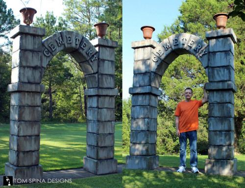 Carved Foam Cemetery Gates Arches for theme park event