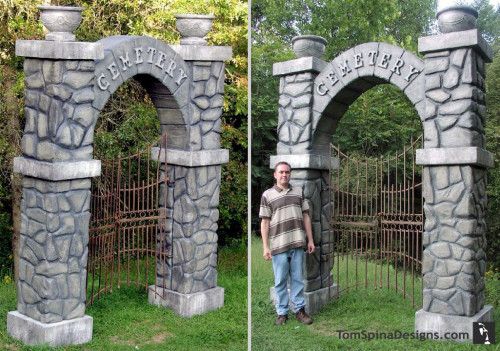 Carved Foam Cemetery Gates Arches for theme park event