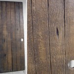 Movie themed faux wood themed door prop for home theater or office furniture