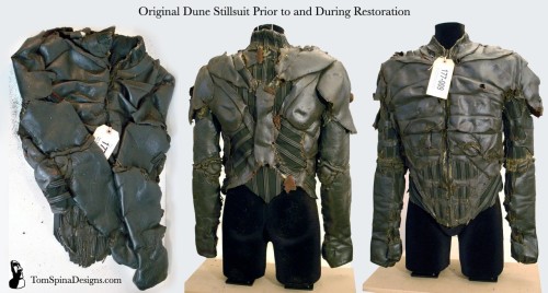 Dune Stillsuit movie costume restoration Display before work