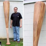 Giant foam baseball bat theme prop for Six Flags