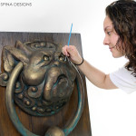 restoration of 1986 Labyrinth door knockers puppet from Jim Henson creature shop