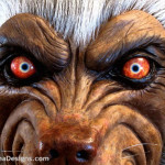 Lifesized wolf werewolf statue eyes