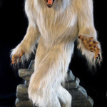 Lifesized white werewolf statue