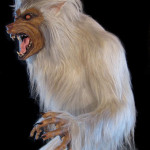 Lifesized white werewolf statue