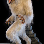 Lifesized white werewolf statue and themed base