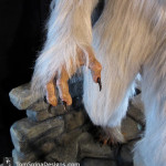 Lifesized white werewolf statue claws and paws