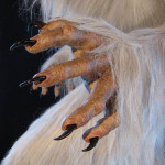 Lifesized white werewolf statue claws and monster hands