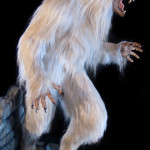 Lifesized white werewolf statue