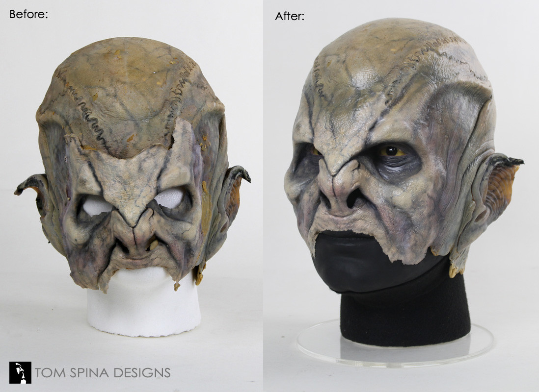 Star Trek Nemesis Reman movie prop mask on custom mannequin head