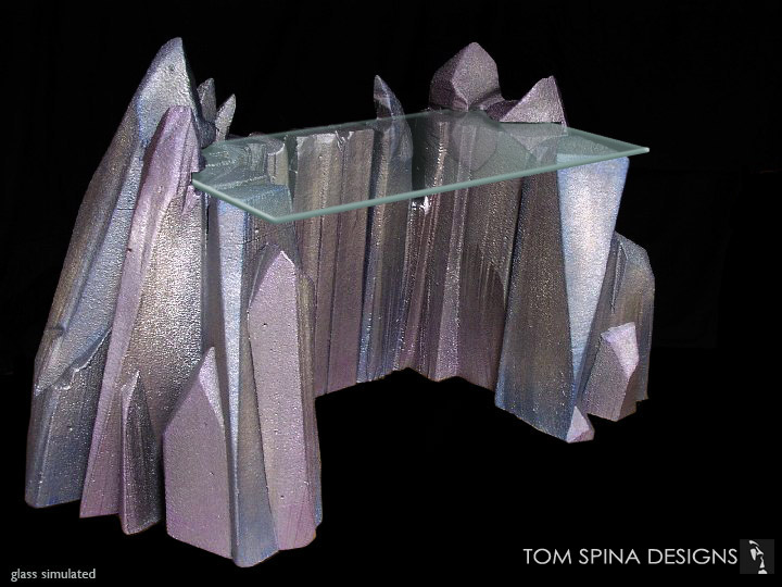 Custom theme prop furniture - crystal sci fi desk
