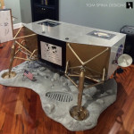 Lunar Module Desk moon themed custom furniture for home office or home theater