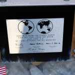 apollo 11 plaque on moon themed custom desk for home office or home theater