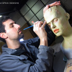 painting custom frankenstein bride statue for charity