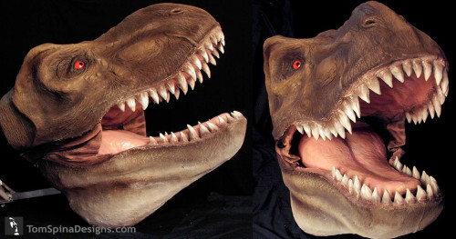 fiberglass Tyrannosaurus Rex head for haunt attraction sculpture