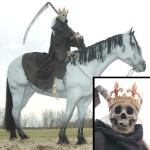 Pale Rider Life Size Horse Statue with Death