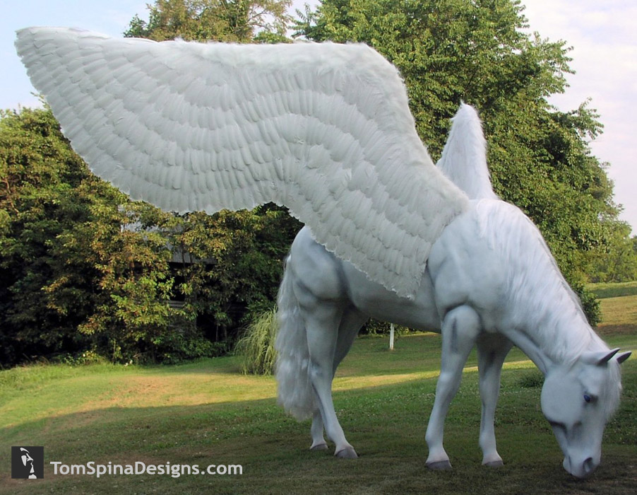 Pegasus life size horse prop statue