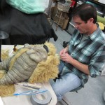 Latex mask making alien movie creature from the star wars bar