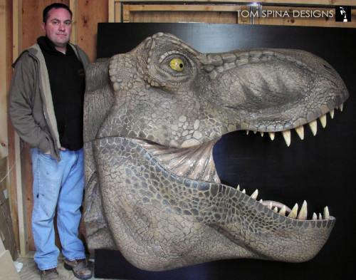 Foam Life Sized T Rex Bust for sale - museum exhibit prop