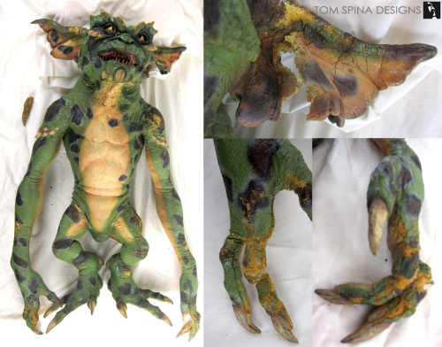 Restoring a green Gremlins 2 hand puppet movie prop