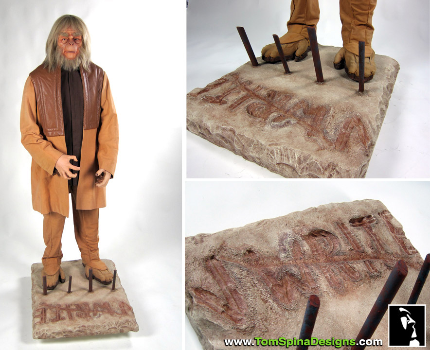Planet of the Apes Costume Display Custom mannequin with themed base