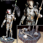 Predator costume display custom mannequin statue for movie costume with themed base